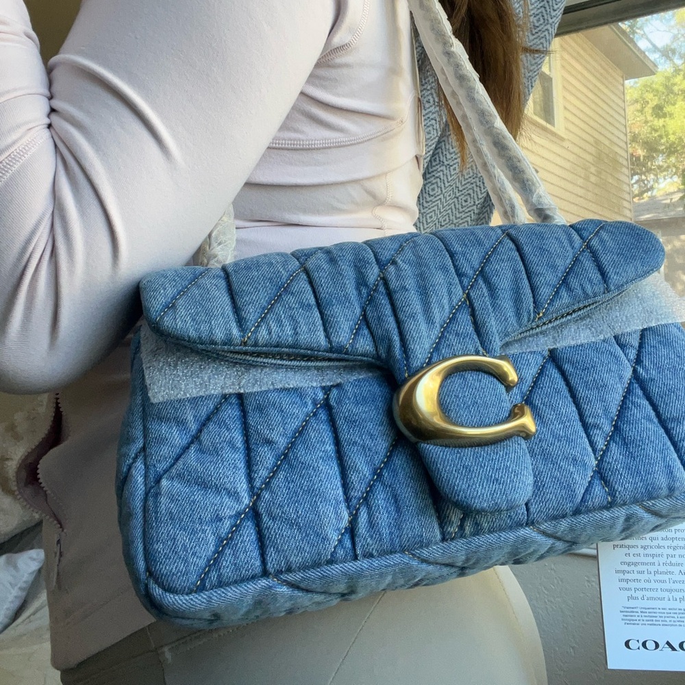 Coach Denim Quilted 26 Shoulder Bag - Picture 12 of 14